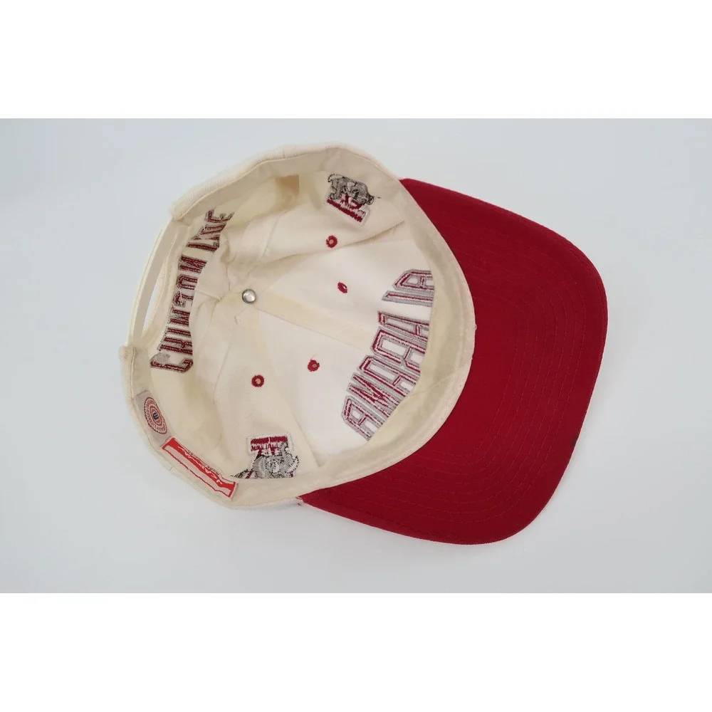 Vintage Alabama Crimson Tide Snapback Hat Mens OSFA Cream Red Big Al Elephant